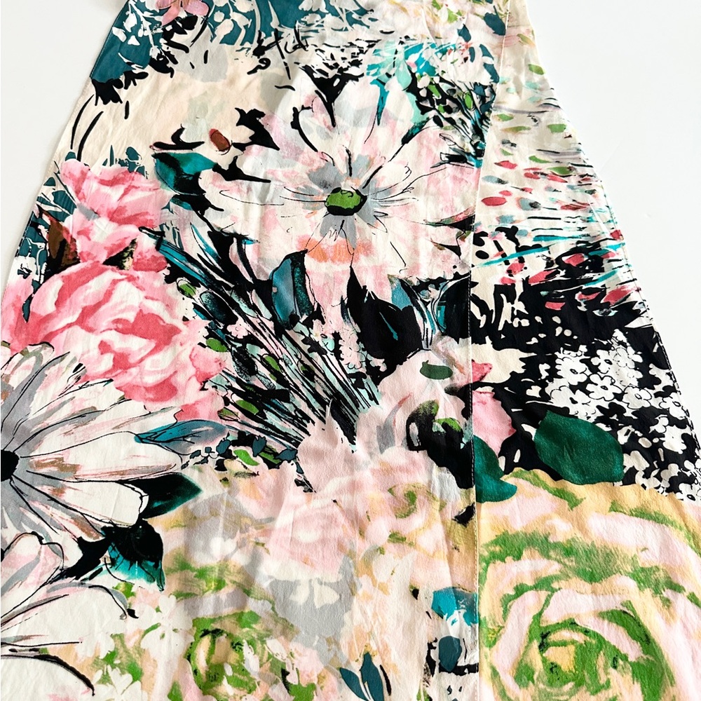 Cynthia Rowley Pink and Green Floral Scarf